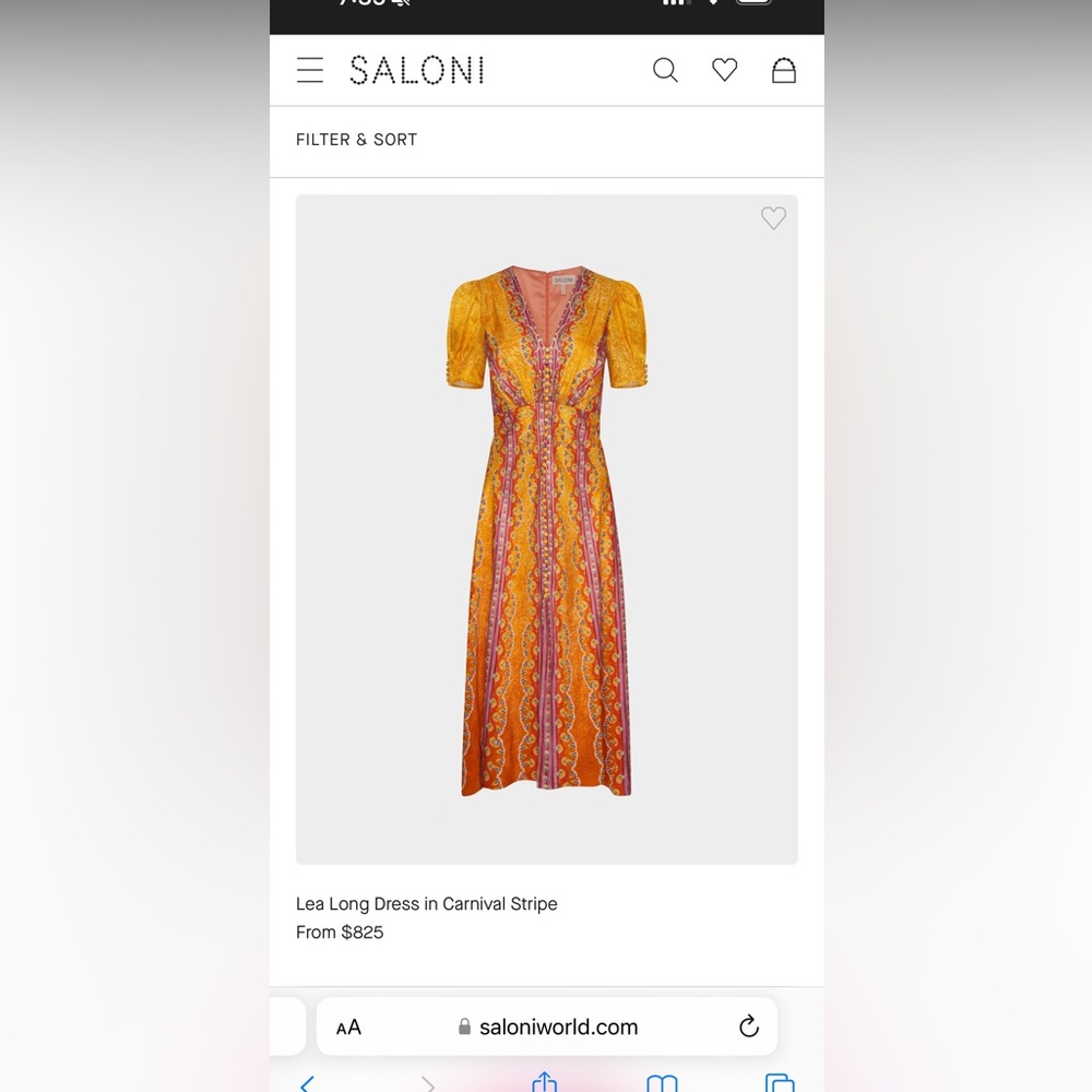 SALONI Lea Long Dress in Carnival Stripe